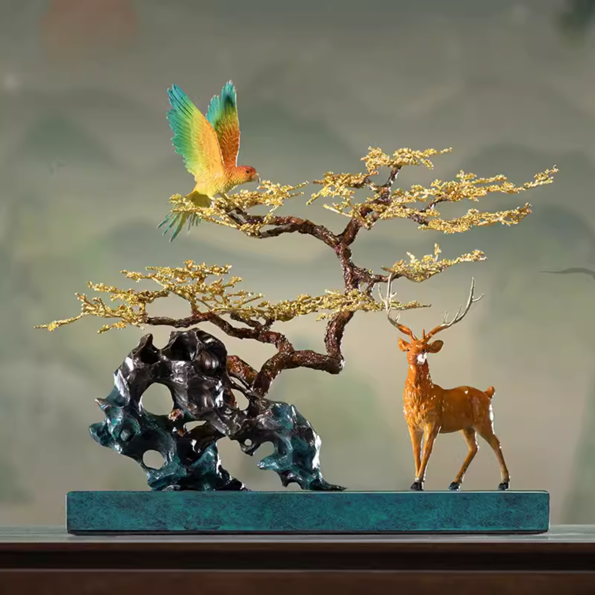 一路佳音之福运艺术收藏品精品熔铜摆件办公室工艺品